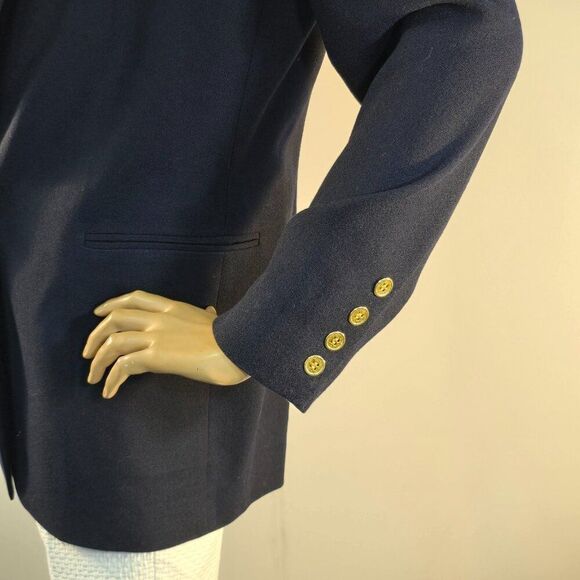 Appleseeds Single Button Blazer Womens Career Jacket Sz 10 Navy Blue Vintage 90s - Picture 5 of 12